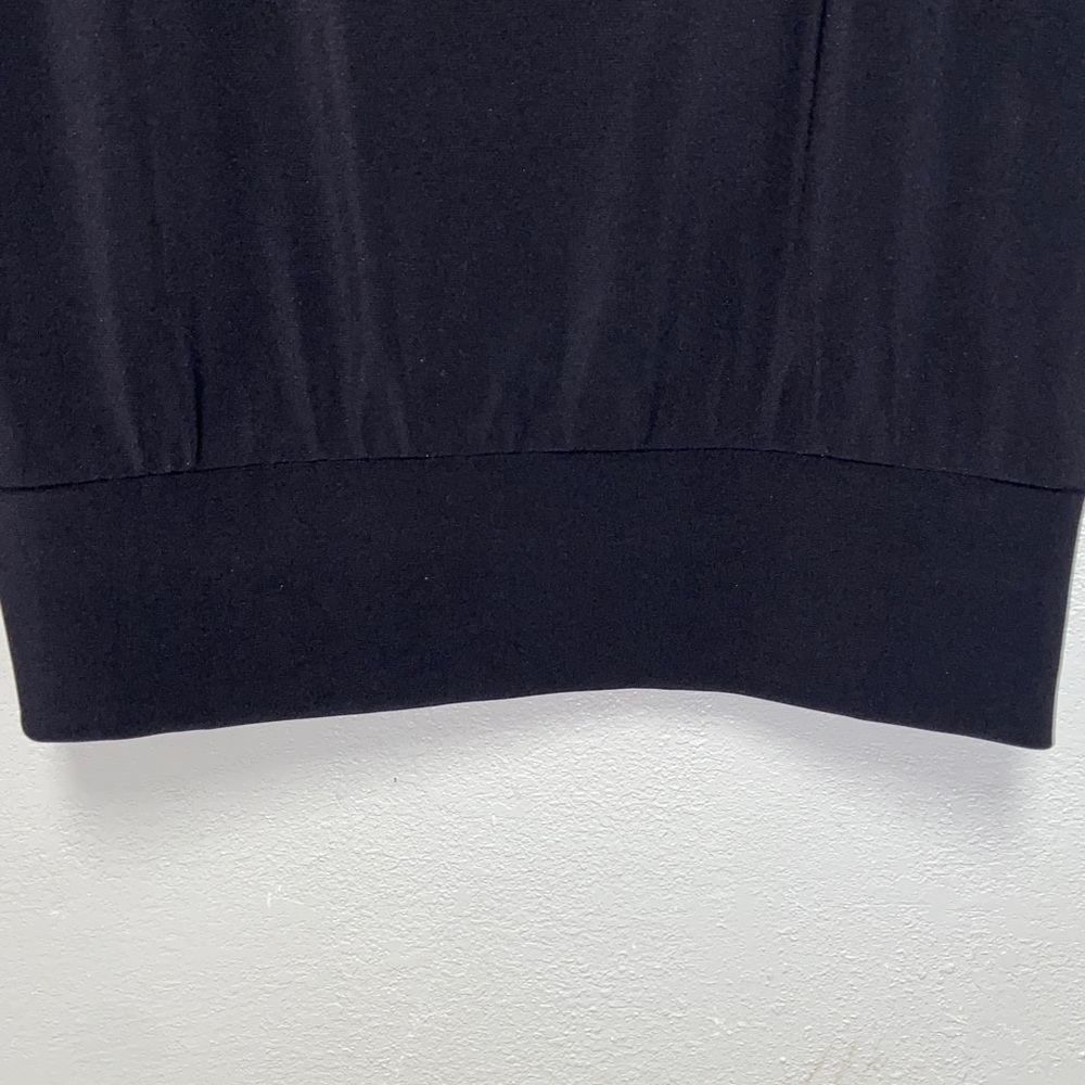 Boston Proper Black Square Neck 3/4 Sleeves Banded Blouson Hem Blouse 3673 - Picture 5 of 10